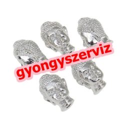   Buddha gyöngy. Fémgyöngy, köztes gyöngy. 9.50x13x9.50mm Platina szín.