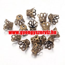 50db gyöngykupak. 6.5x8.5mm. Antik bronz szín.