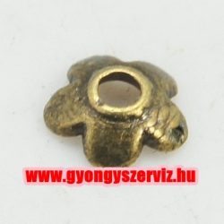 100db gyöngykupak. 6.5x3mm. Antik bronz szín.